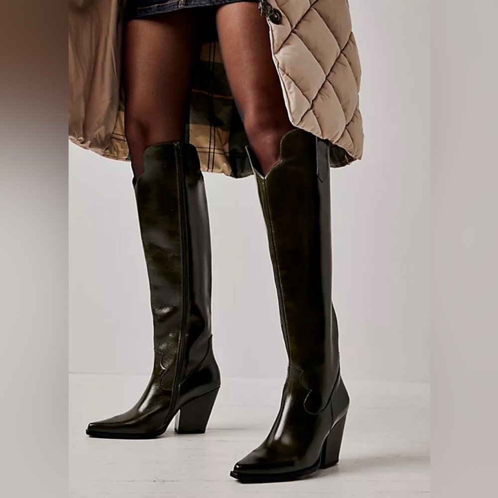 Jeffrey Campbell Free People Iris black Over-The-Knee Western Boots
